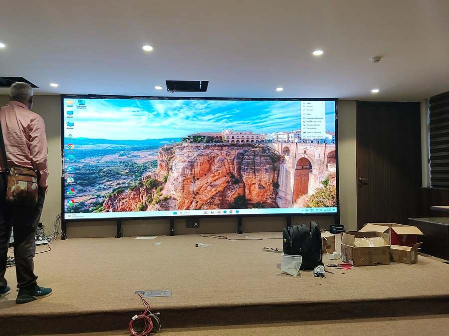 Finished LED video wall installed and commissioned by Micro Solutions